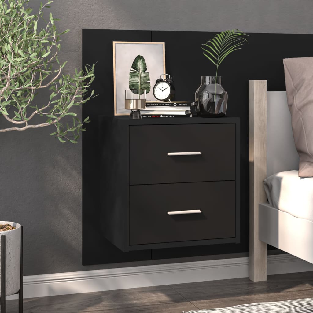 Bedside Table - Jemi Ada Nightstand Black 48.5cm - Design Hut