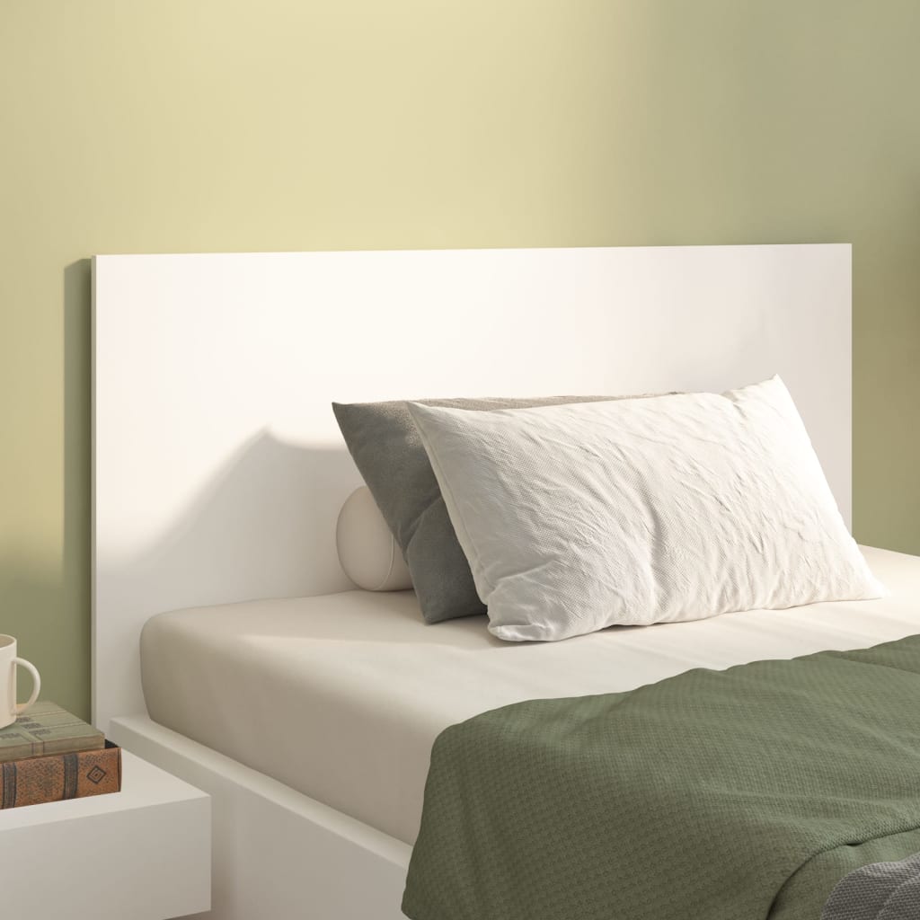 Bed Headboard White 120x1.5x80 cm Engineered Wood - Design Hut
