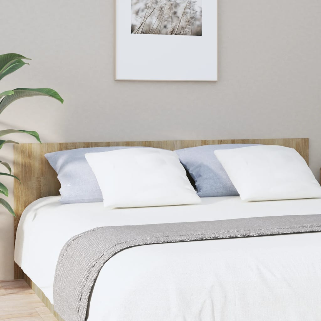 Bed Headboard Sonoma Oak 200x1.5x80cm Engineered Wood - Design Hut