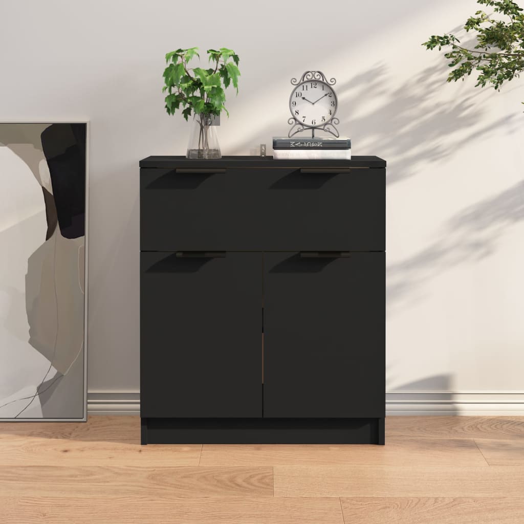 Sideboard Black 60x30x70 cm Engineered Wood - Sid & Sam