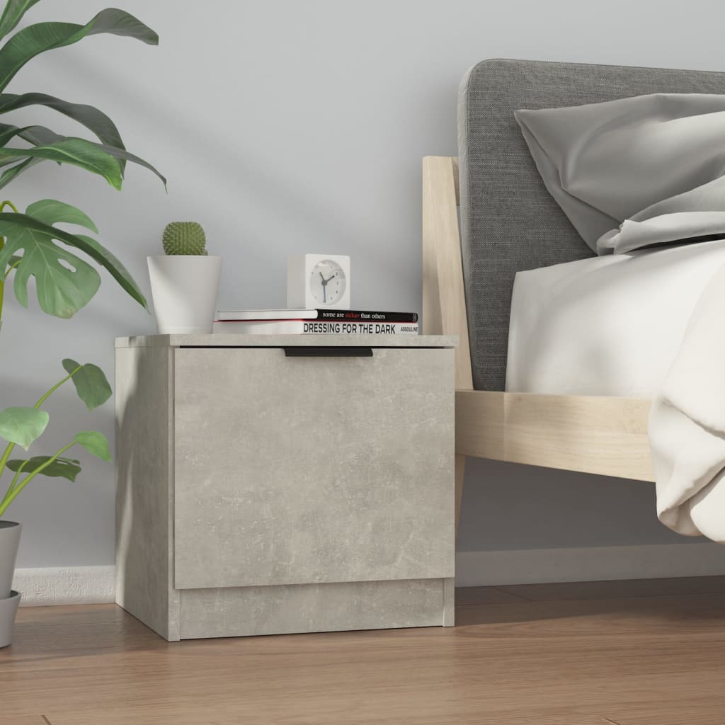 Bedside Table - MESA Nightstand Concrete Grey 40cm - Direct Imports