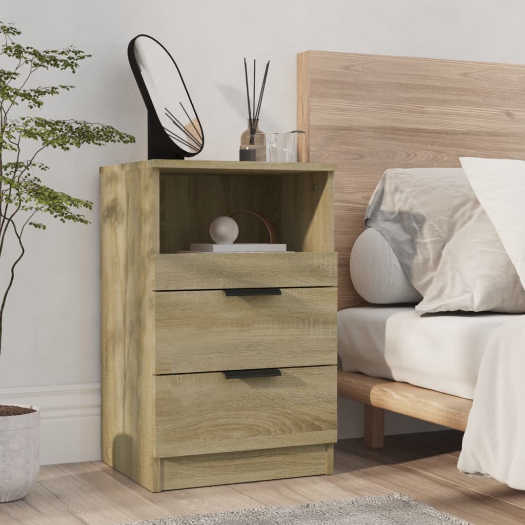Bedside Table - LEONE Max Nightstand Sonoma Oak 40cm - Millennium Furniture