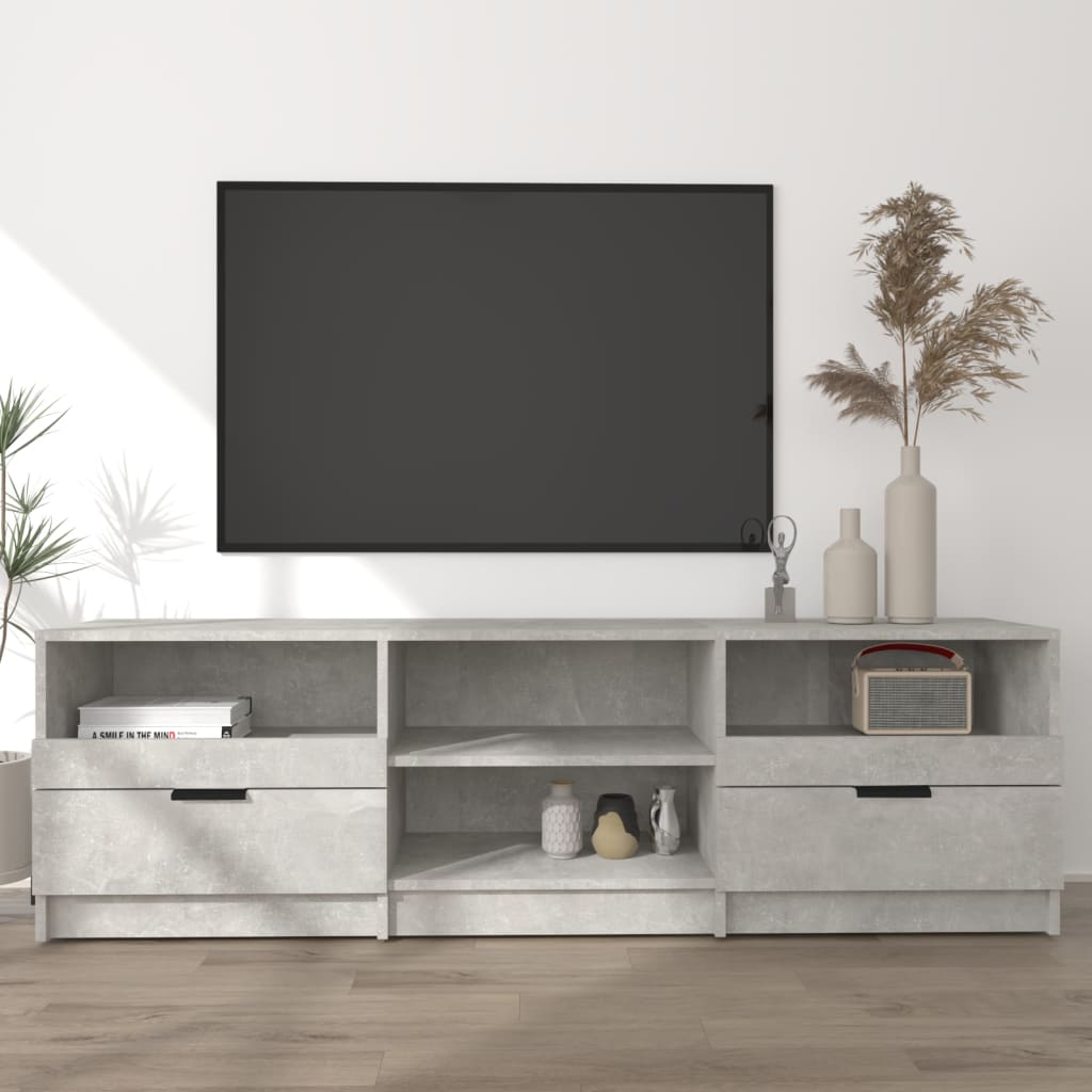 TV Cabinet Concrete Grey 150x33.5x45 cm Engineered Wood - Merkel Designers
