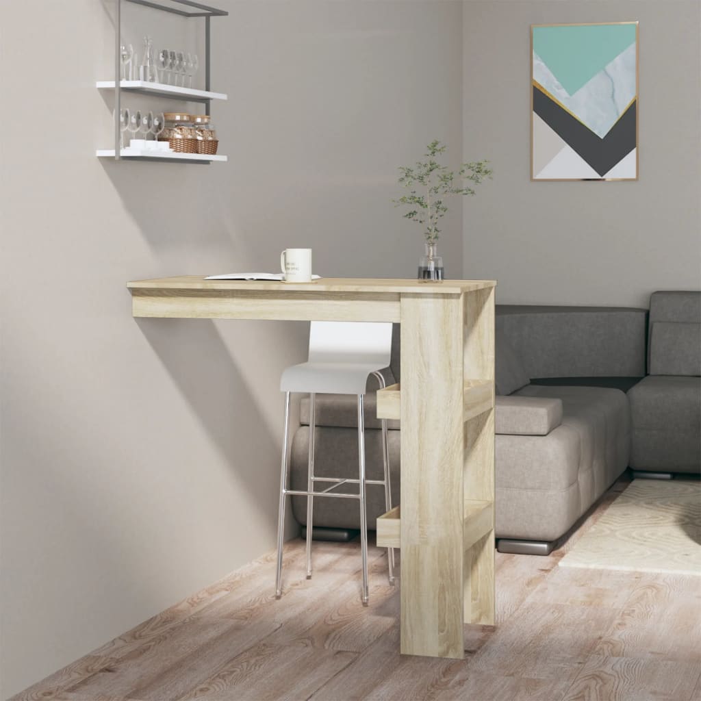 Wall Bar Table Sonoma Oak 102x45x103.5 cm Engineered Wood - Merlin Deals