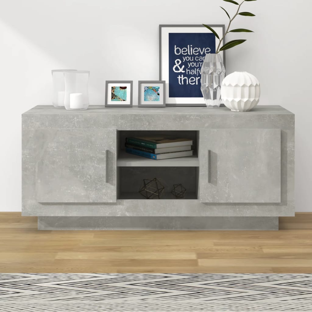 TV Cabinet Concrete Grey 102x35x45 cm Engineered Wood - Discount Dealers