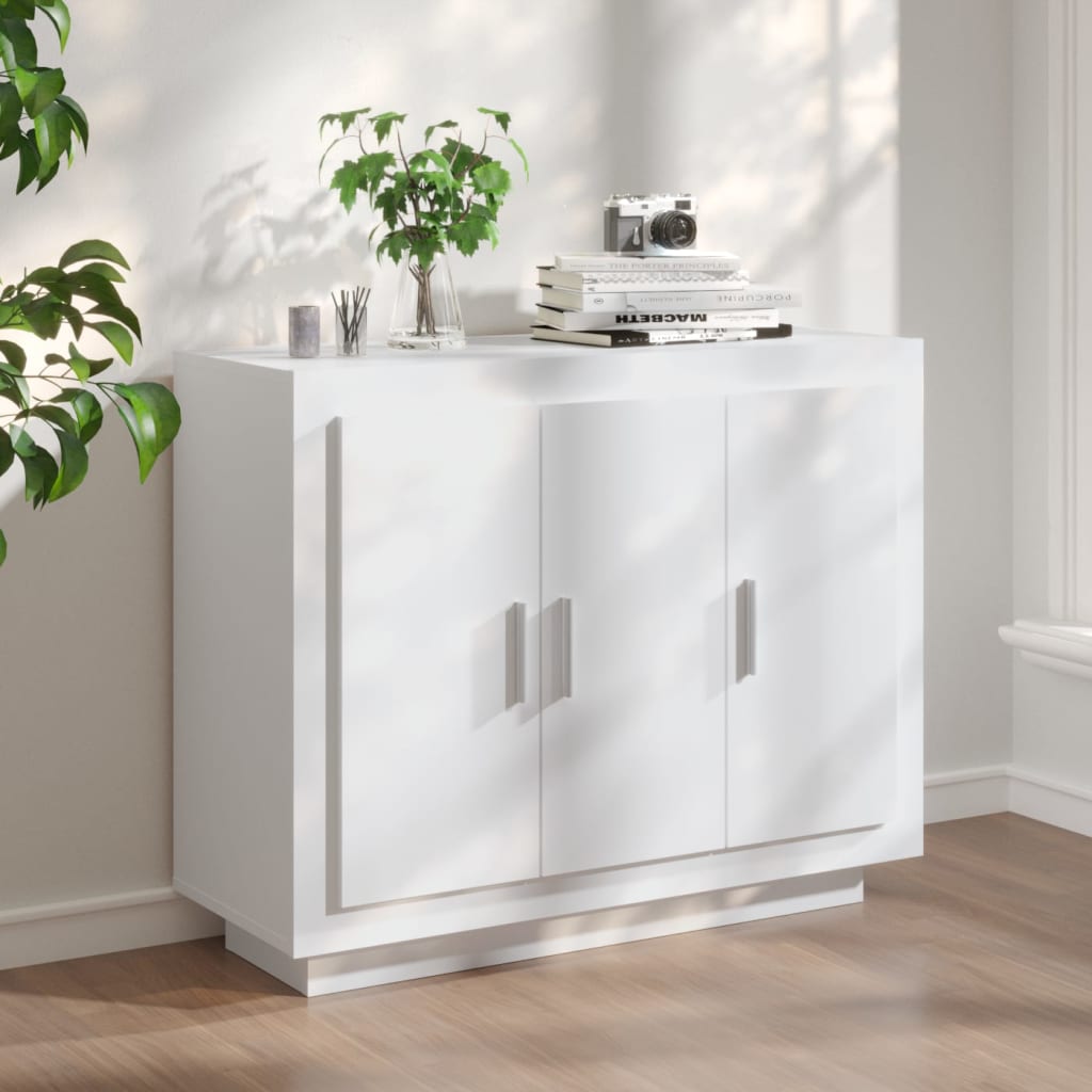 Sideboard White 92x35x75 cm Engineered Wood - Merkel Designers