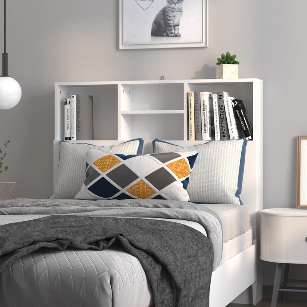 Headboard Cabinet White 100x19x103.5 cm - Casper Homes