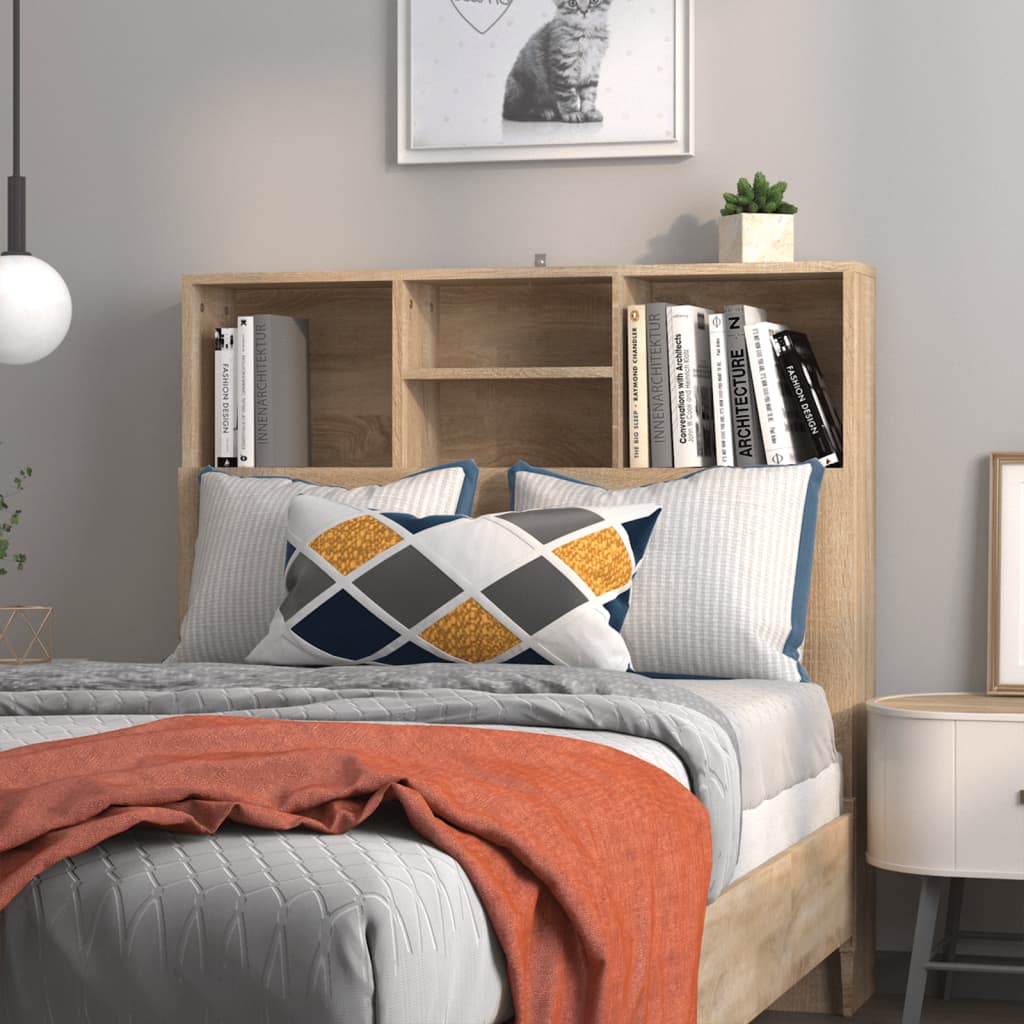 Headboard Cabinet Sonoma Oak 100x19x103.5 cm - Direct Imports