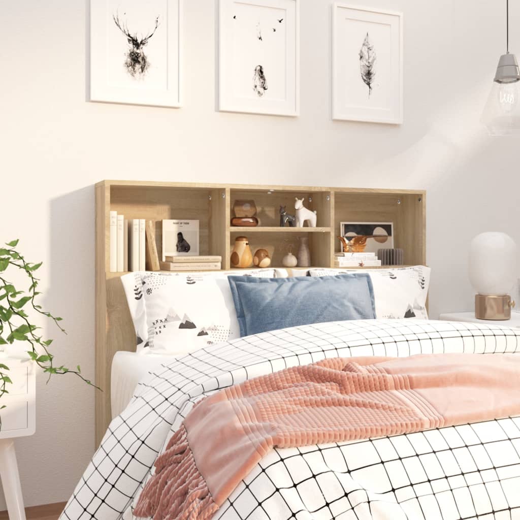 Headboard Cabinet Sonoma Oak 120x19x103.5 cm - Merlin Deals