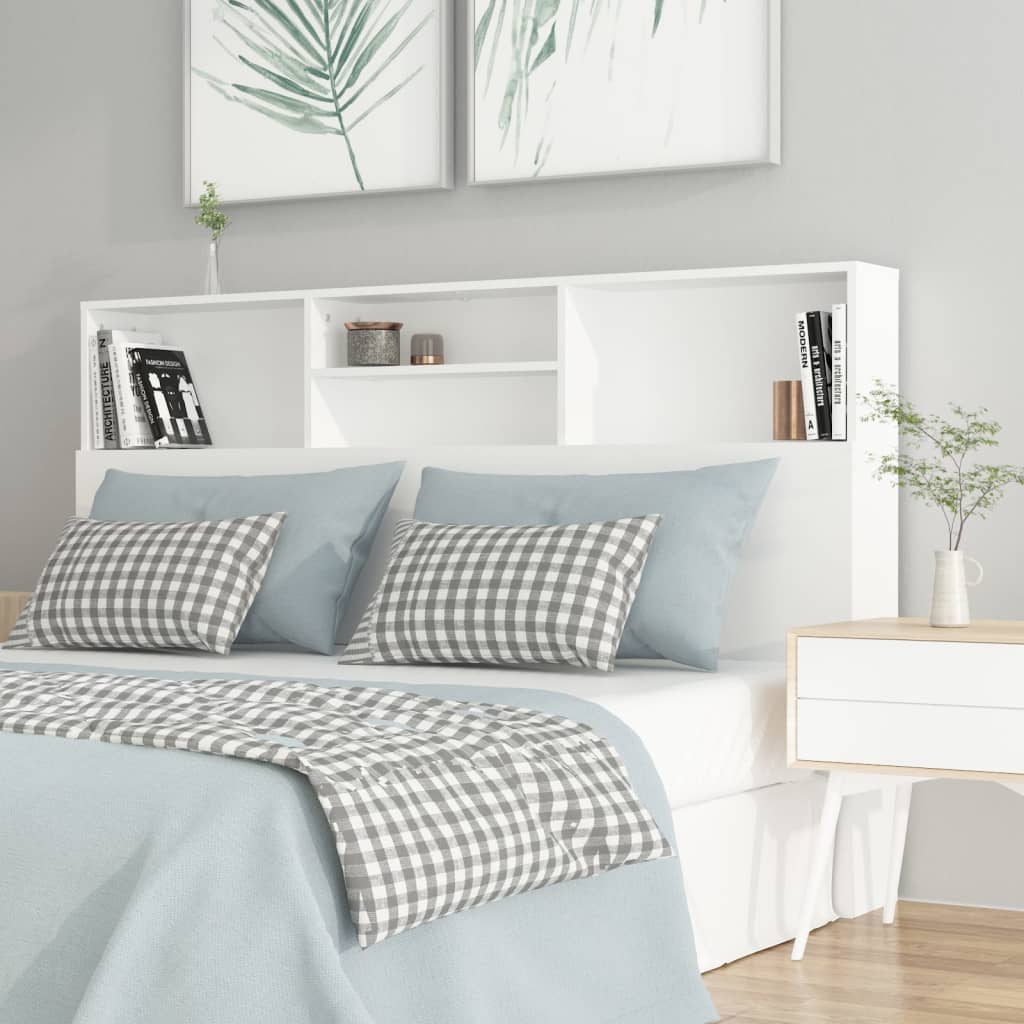 Headboard Cabinet White 160x19x103.5 cm - Casper Homes