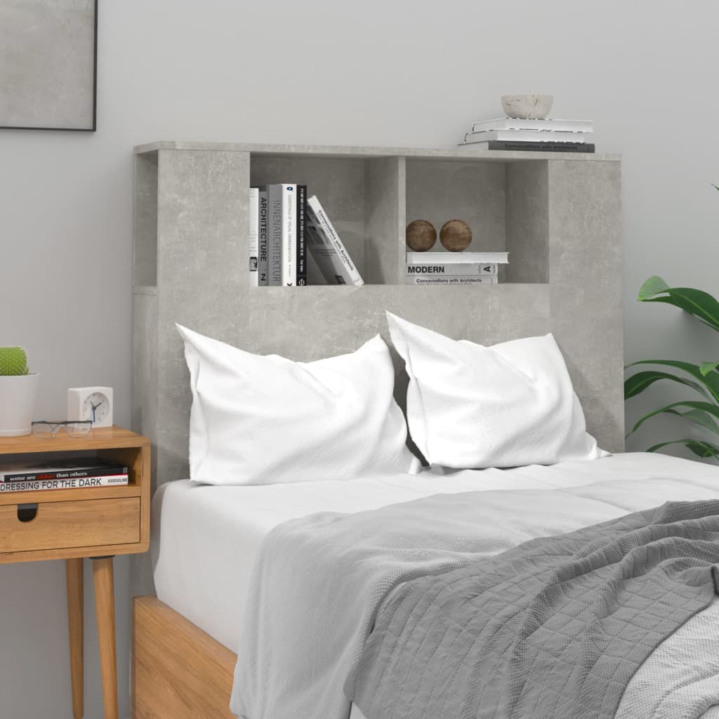 Headboard Cabinet Concrete Grey 100x18.5x104.5 cm - Sid & Sam