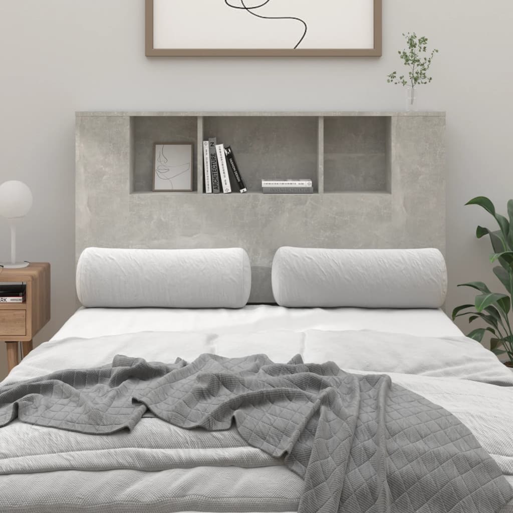 Headboard Cabinet Concrete Grey 120x18.5x102.5 cm - Casper Homes