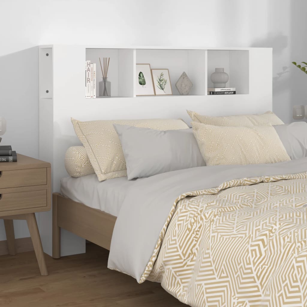 Headboard Cabinet White 140x18.5x104.5 cm - Brittle & Co