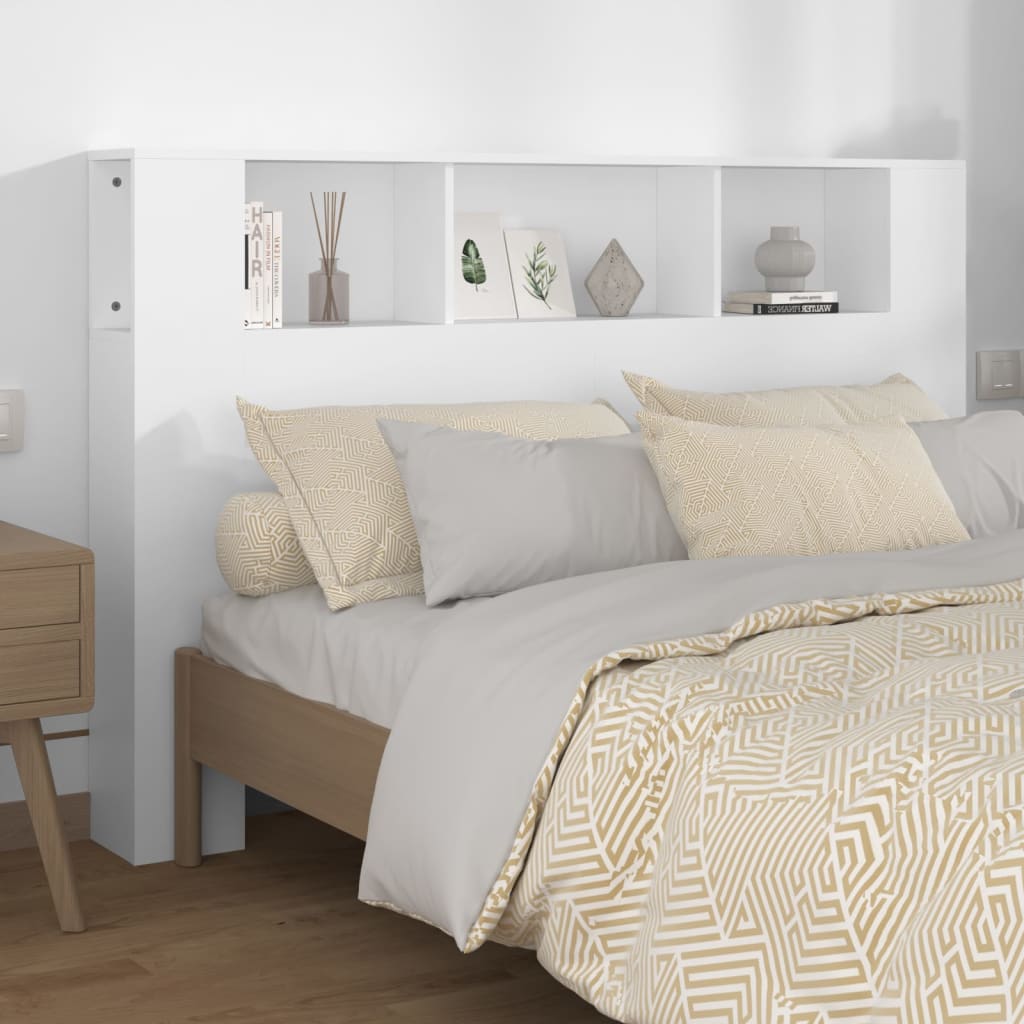 Headboard Cabinet White 160x18.5x104.5 cm - Casper Homes