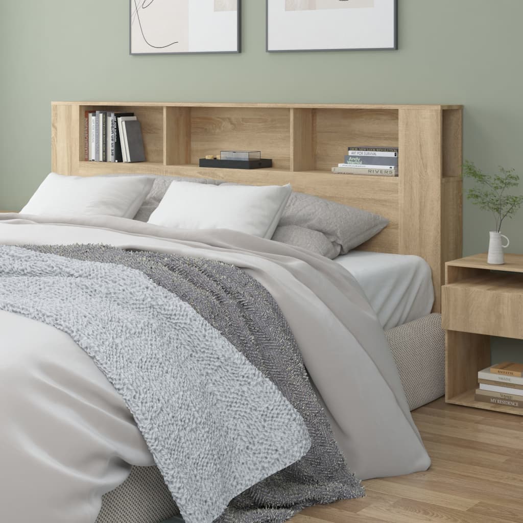 Headboard Cabinet Sonoma Oak 200x18.5x104.5 cm - Casper Homes