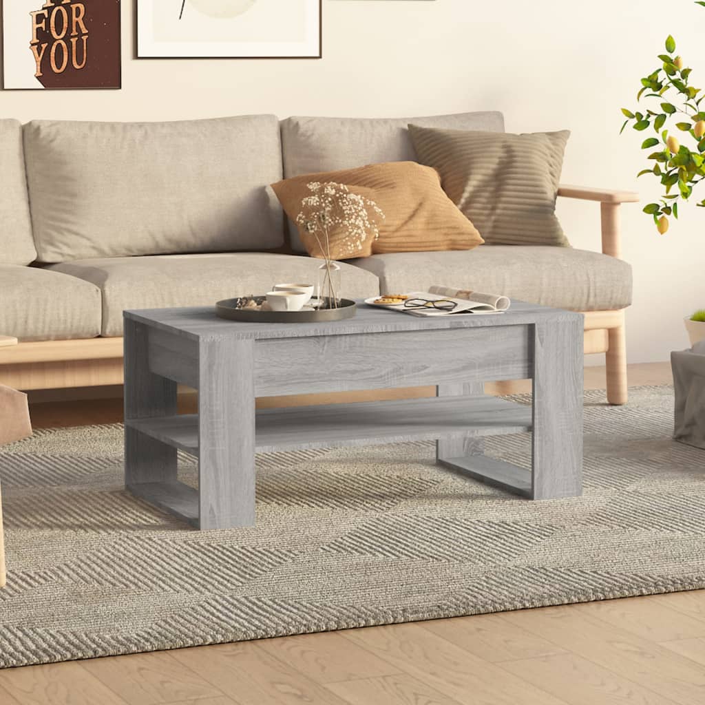 Coffee Table Grey Sonoma 102x55x45 cm Engineered Wood - Merlin Deals