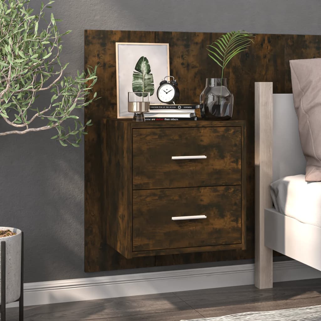 Bedside Table - Jemi Moe Nightstand Smoked Oak 48.5cm - Casper Homes