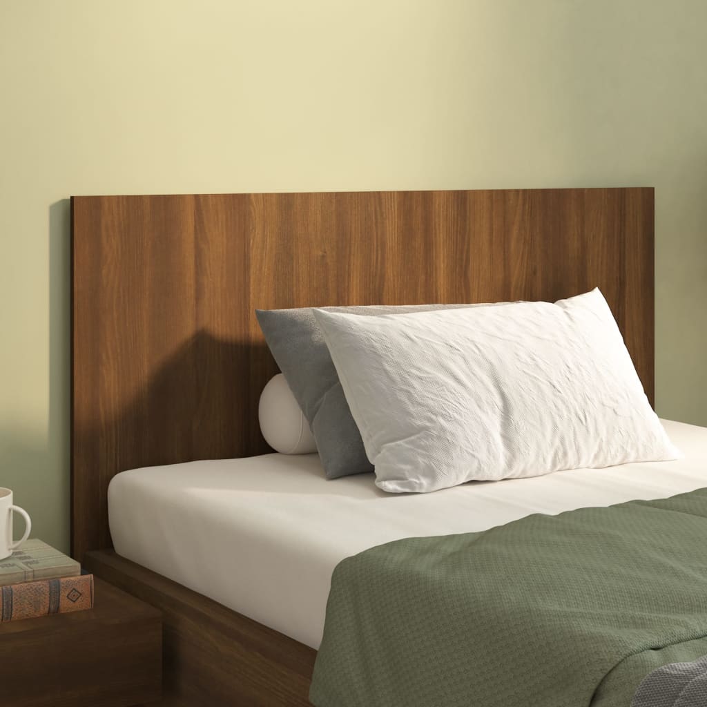 Bed Headboard Brown Oak 120x1.5x80cm Engineered Wood - Design Hut