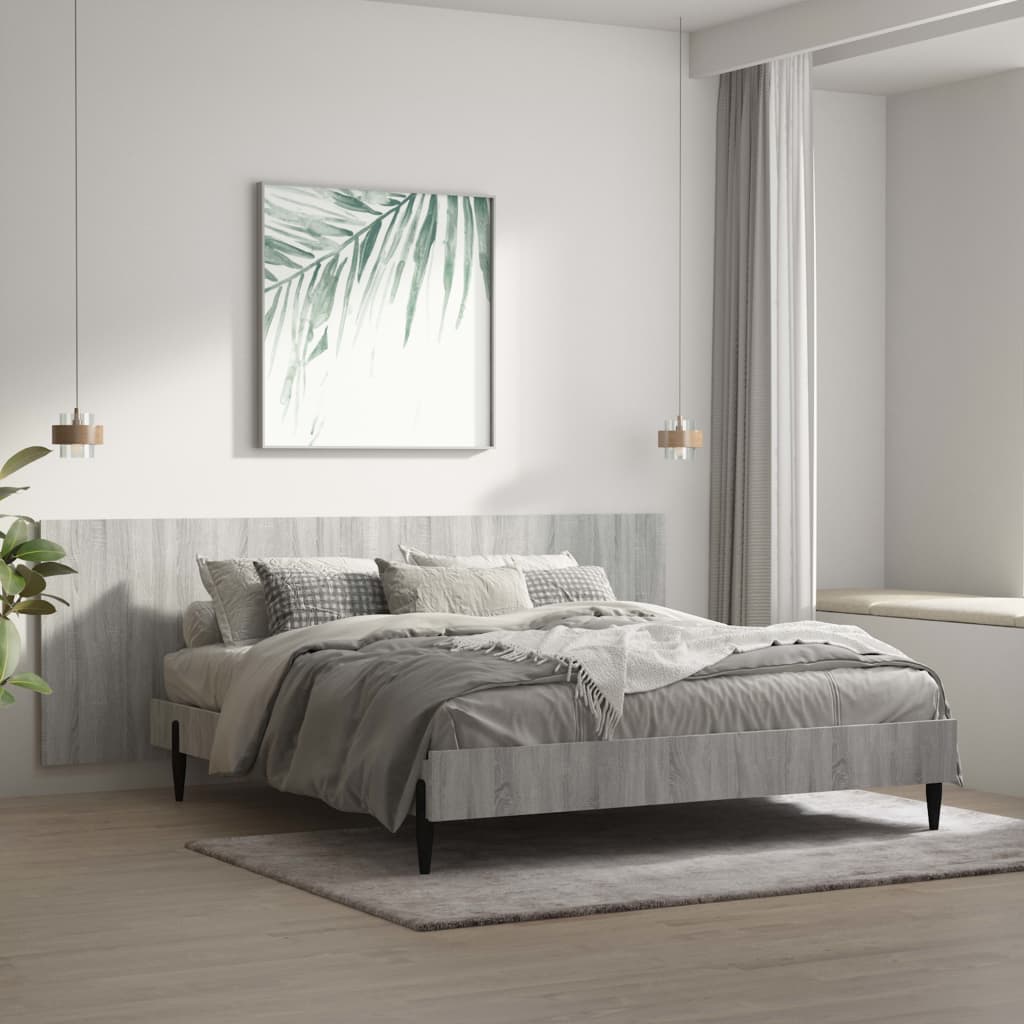 Wall Headboard Grey Sonoma 240x1.5x80 cm Engineered Wood - Decor Base
