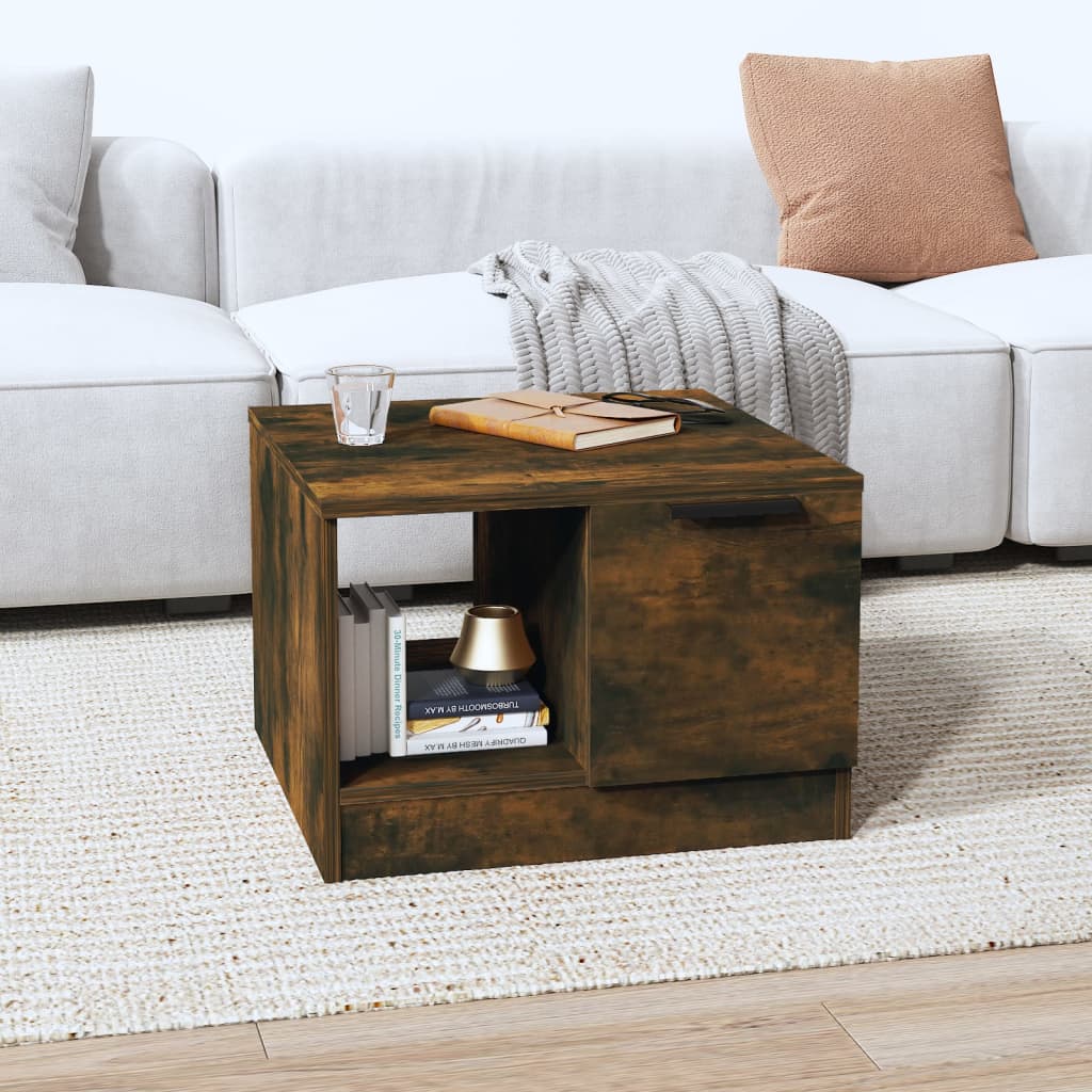 Coffee Table Smoked Oak 50x50x36 cm Engineered Wood - Merlin Deals