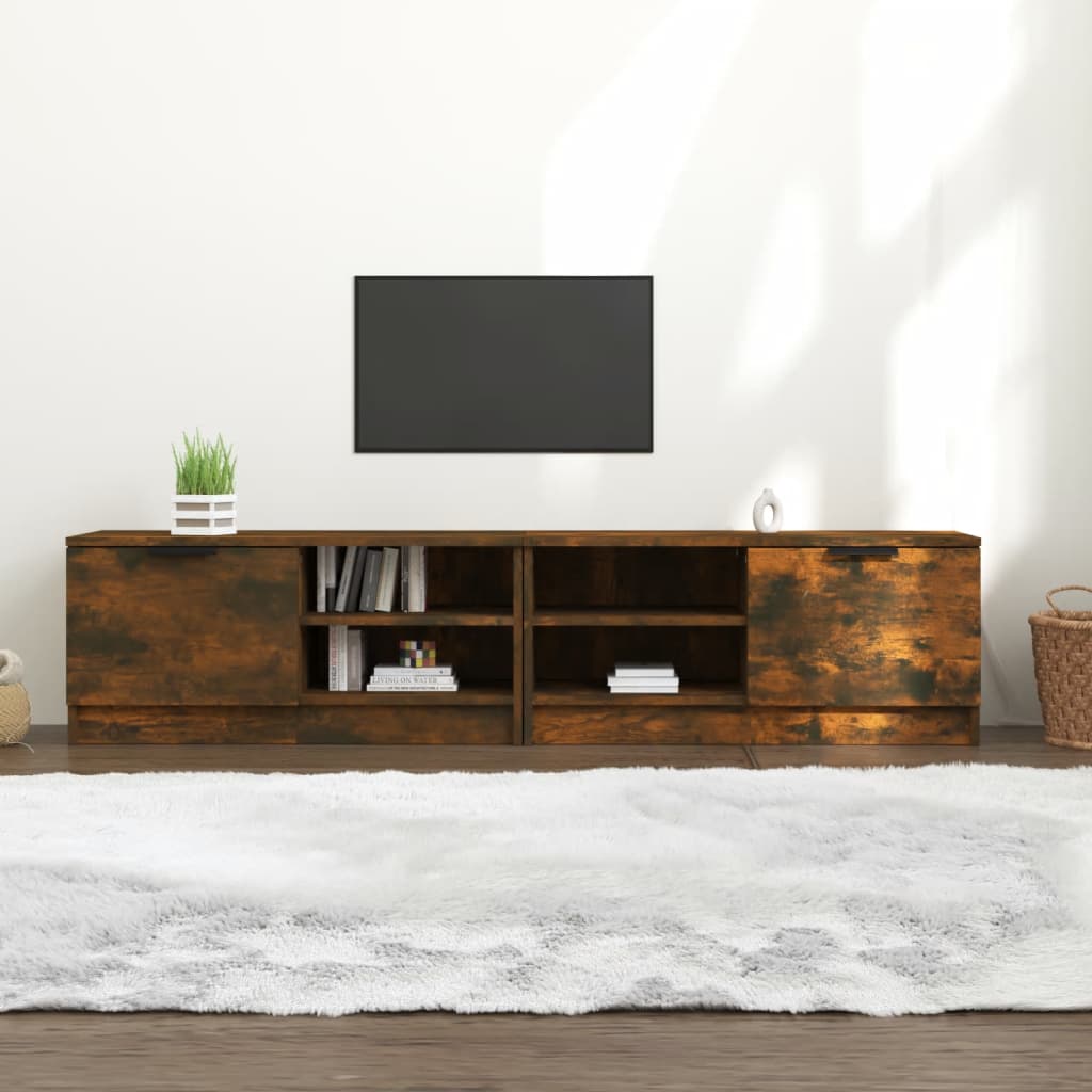TV Cabinets 2 pcs Smoked Oak 80x35x36.5 cm Engineered Wood - Merlin Deals