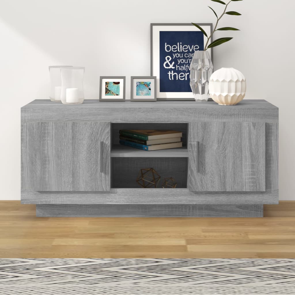TV Cabinet Grey Sonoma 102x35x45 cm Engineered Wood - Discount Dealers