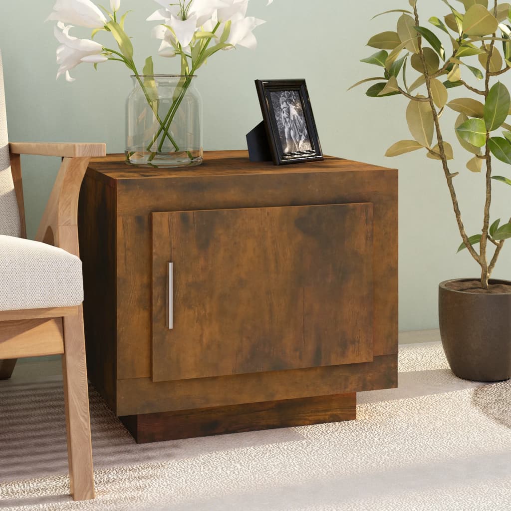 Coffee Table Smoked Oak 51x50x45 cm Engineered Wood - Brittle & Co