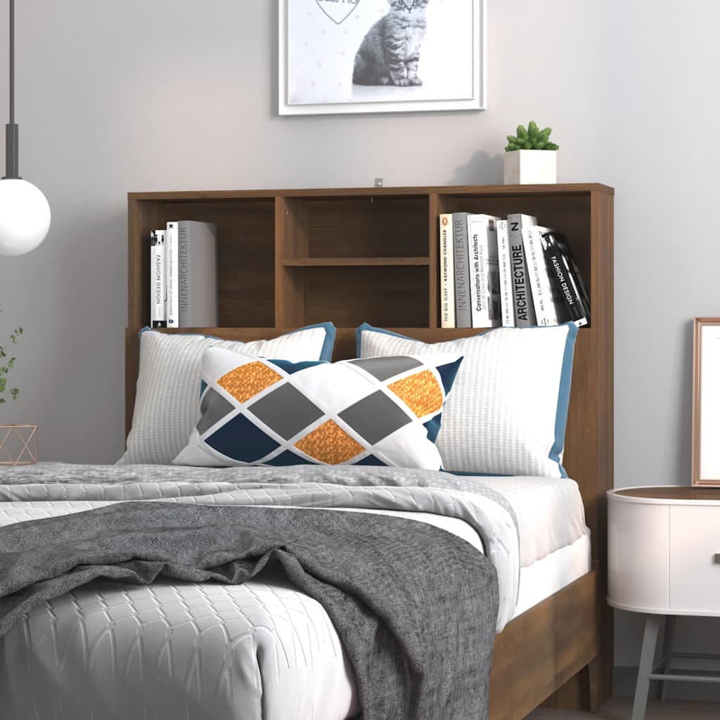 Headboard Cabinet Brown Oak 100x19x103.5 cm - Design Hut