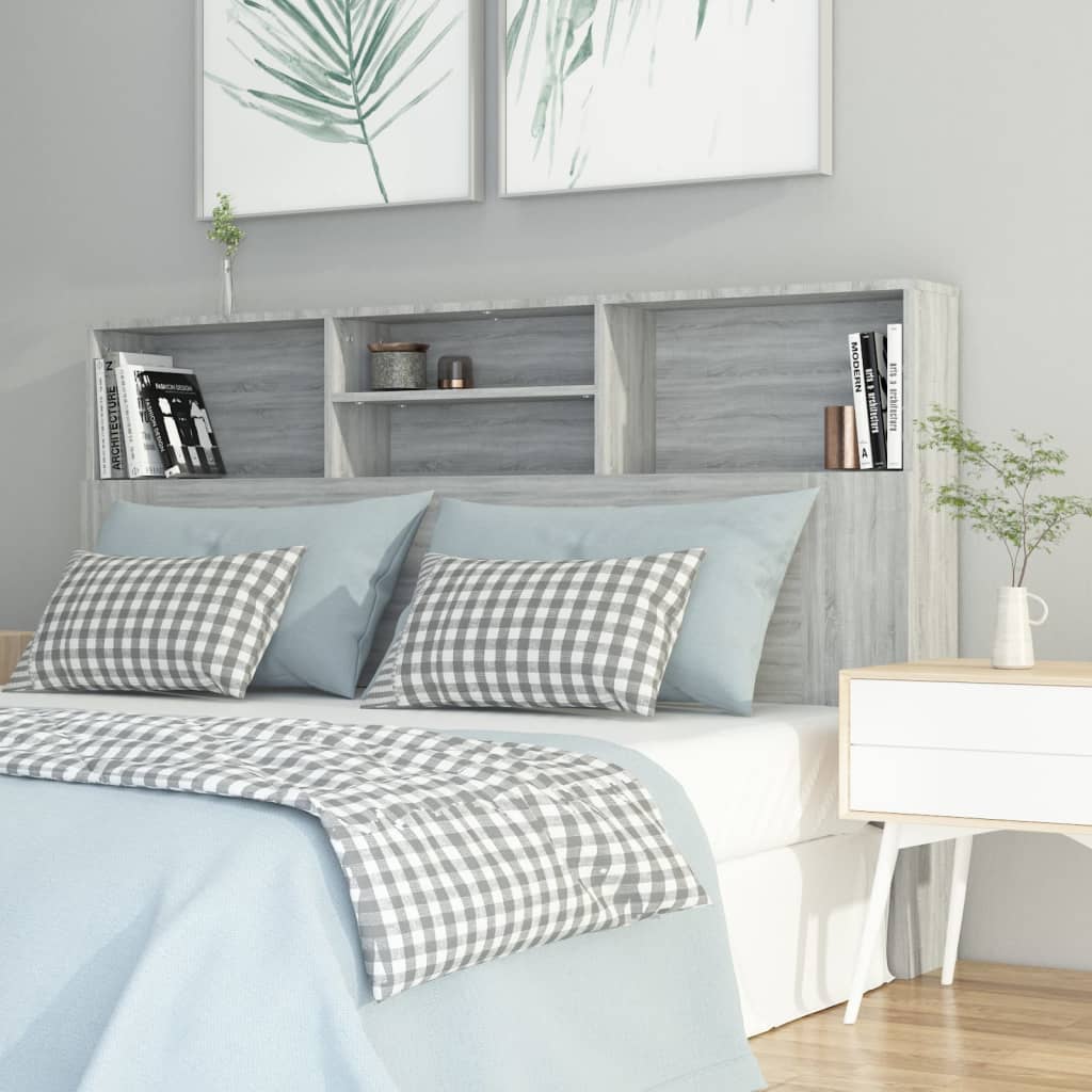 Headboard Cabinet Grey Sonoma 160x19x103.5 cm - Casper Homes