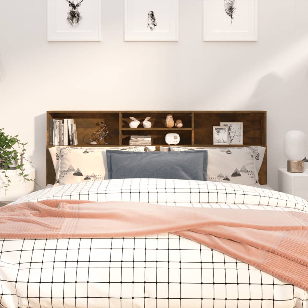 Headboard Cabinet Smoked oak 180x19x103.5 cm - Merlin Deals