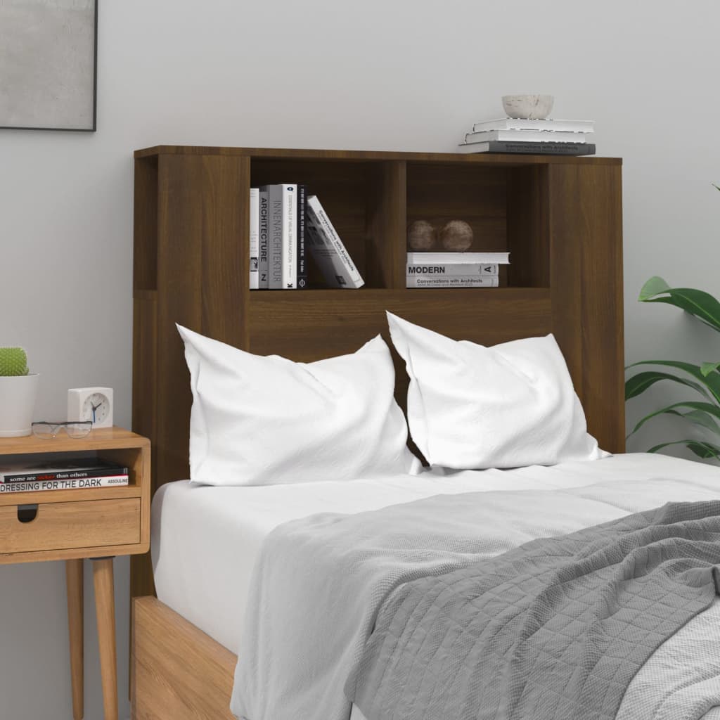 Headboard Cabinet Brown Oak 100x18.5x104.5 cm - Casper Homes