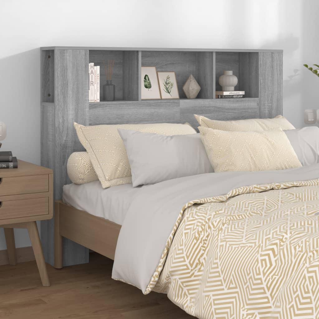 Headboard Cabinet Grey Sonoma 140x18.5x104.5 cm - Direct Imports