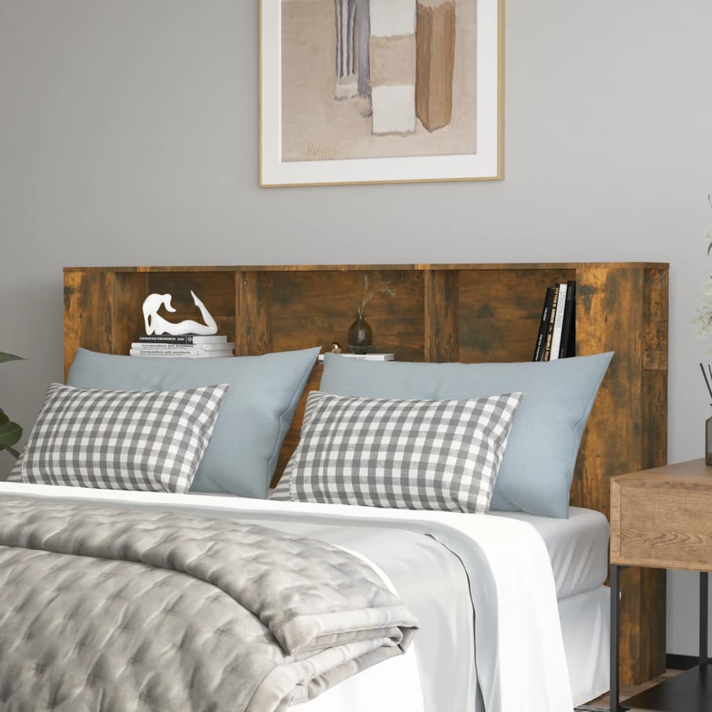 Headboard Cabinet Smoked Oak 180x18.5x104.5 cm - Merkel Designers
