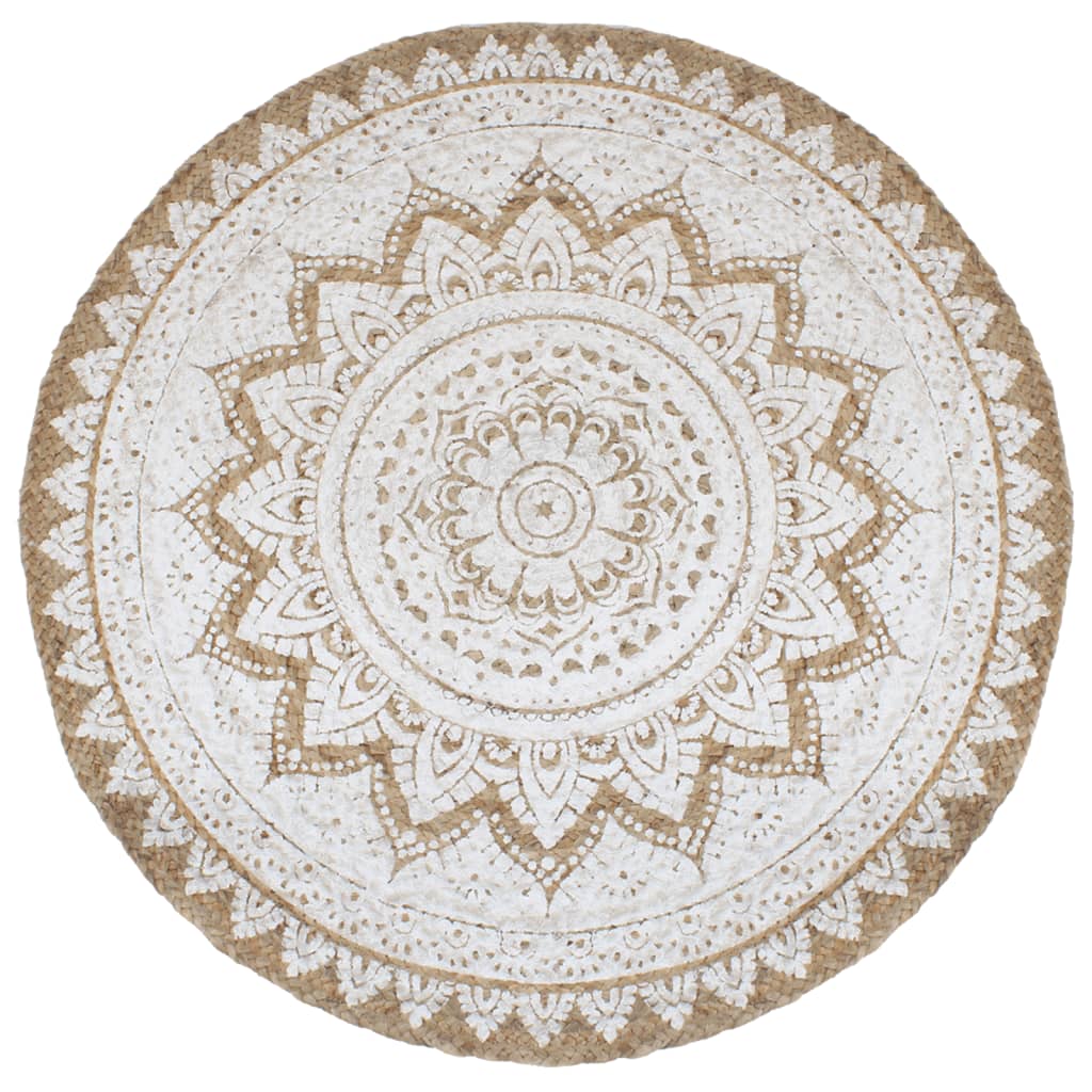 Area Rug Braided Jute Printed 210 cm Round - Discount Dealers