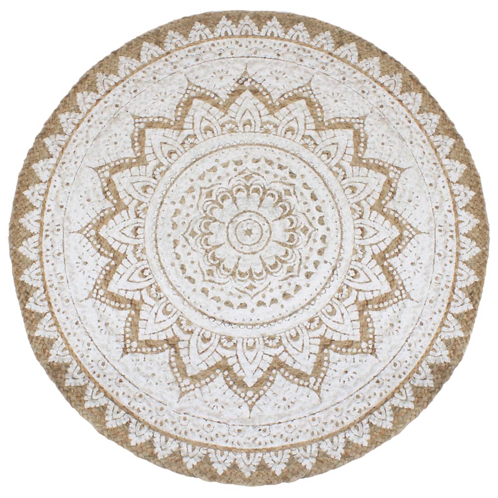 Area Rug Braided Jute Printed 240 cm Round - R and M Furniture