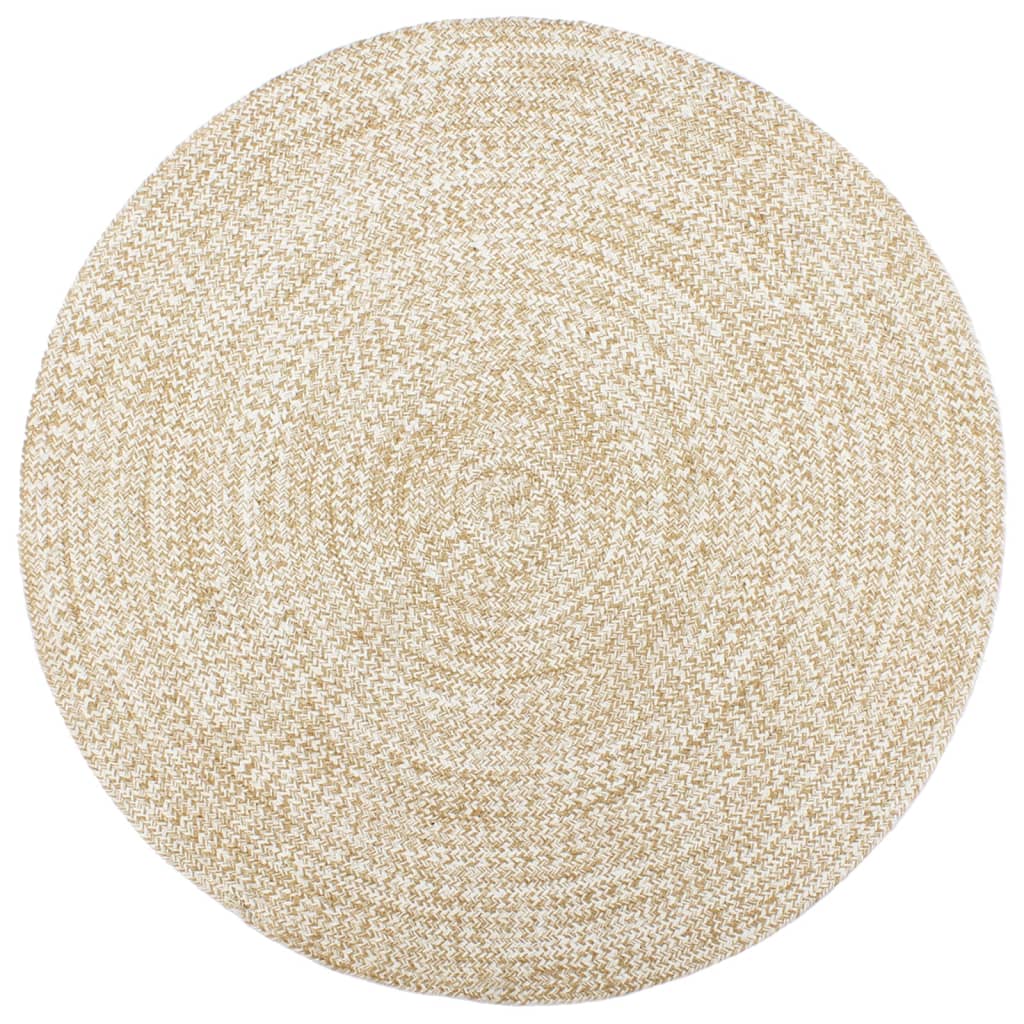 Handmade Rug Jute White and Brown 180 cm - Unbeatable Bargains