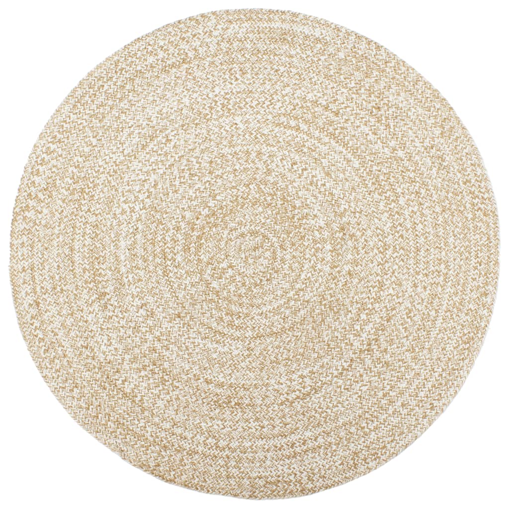 Handmade Rug Jute White and Brown 210 cm - Design Hut