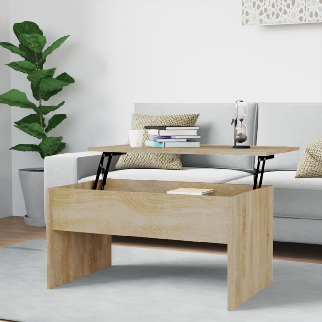 Coffee Table Sonoma Oak 80x50.5x41.5 cm Engineered Wood - Direct Imports