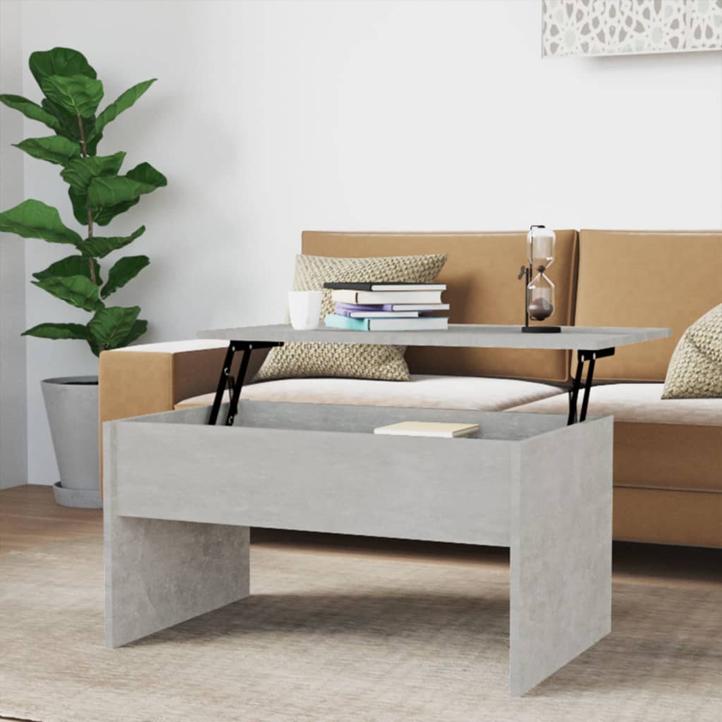 Coffee Table Concrete Grey 80x50.5x41.5 cm Engineered Wood - Discount Dealers