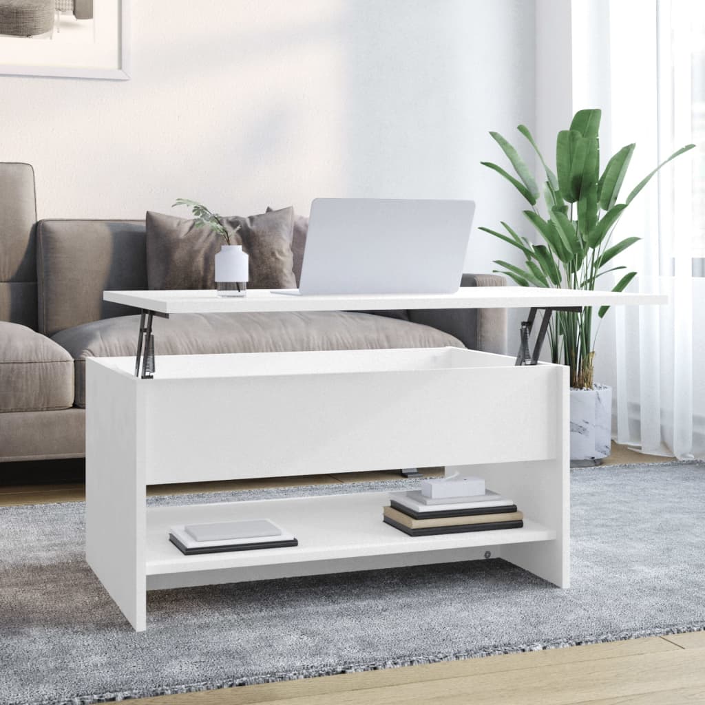 Coffee Table White 80x50x40 cm Engineered Wood - Design Hut