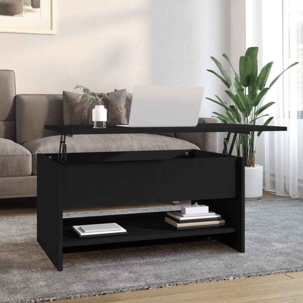 Coffee Table Black 80x50x40 cm Engineered Wood - R and M Furniture