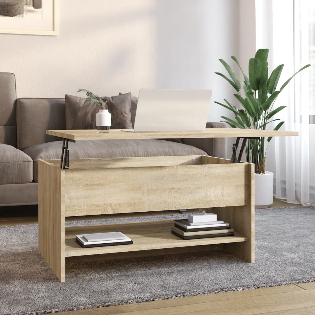 Coffee Table Sonoma Oak 80x50x40 cm Engineered Wood - Merkel Designers