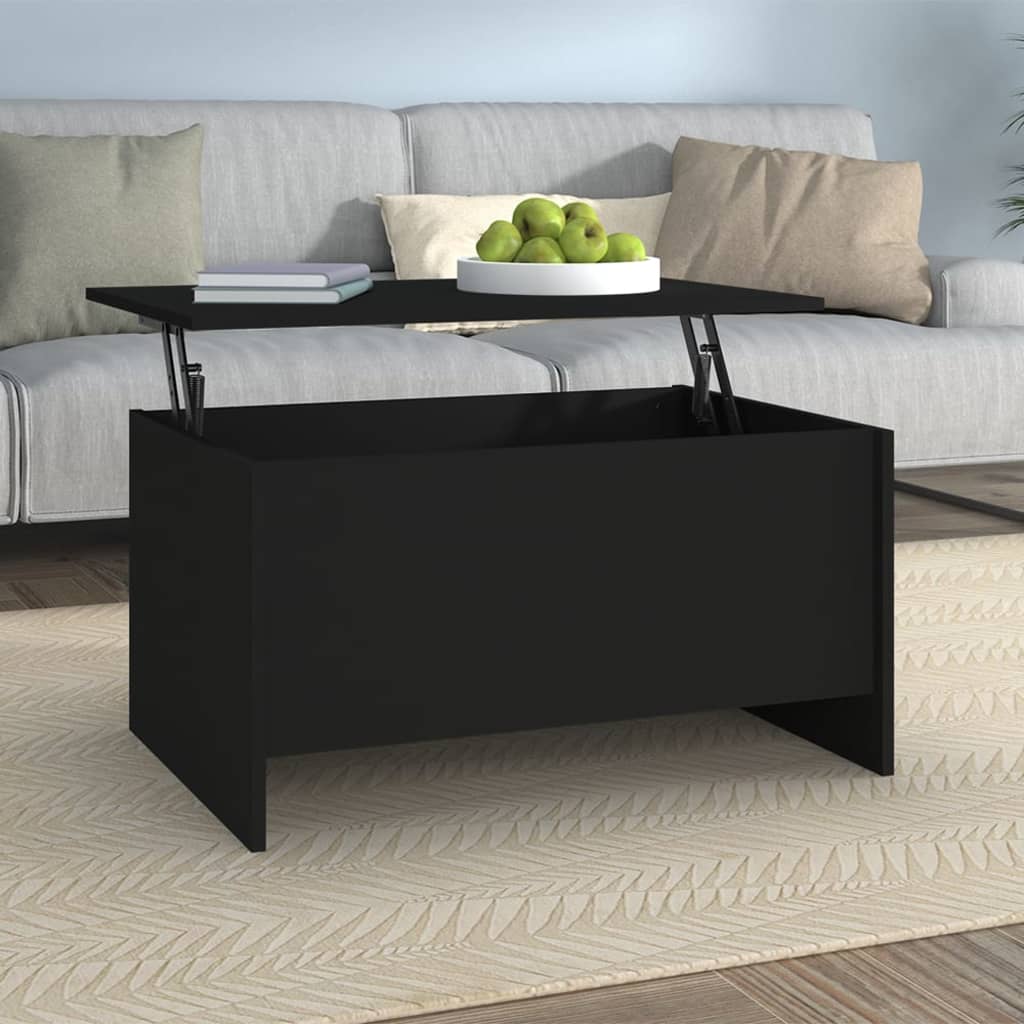 Coffee Table Black 80x55.5x41.5 cm Engineered Wood - Design Hut