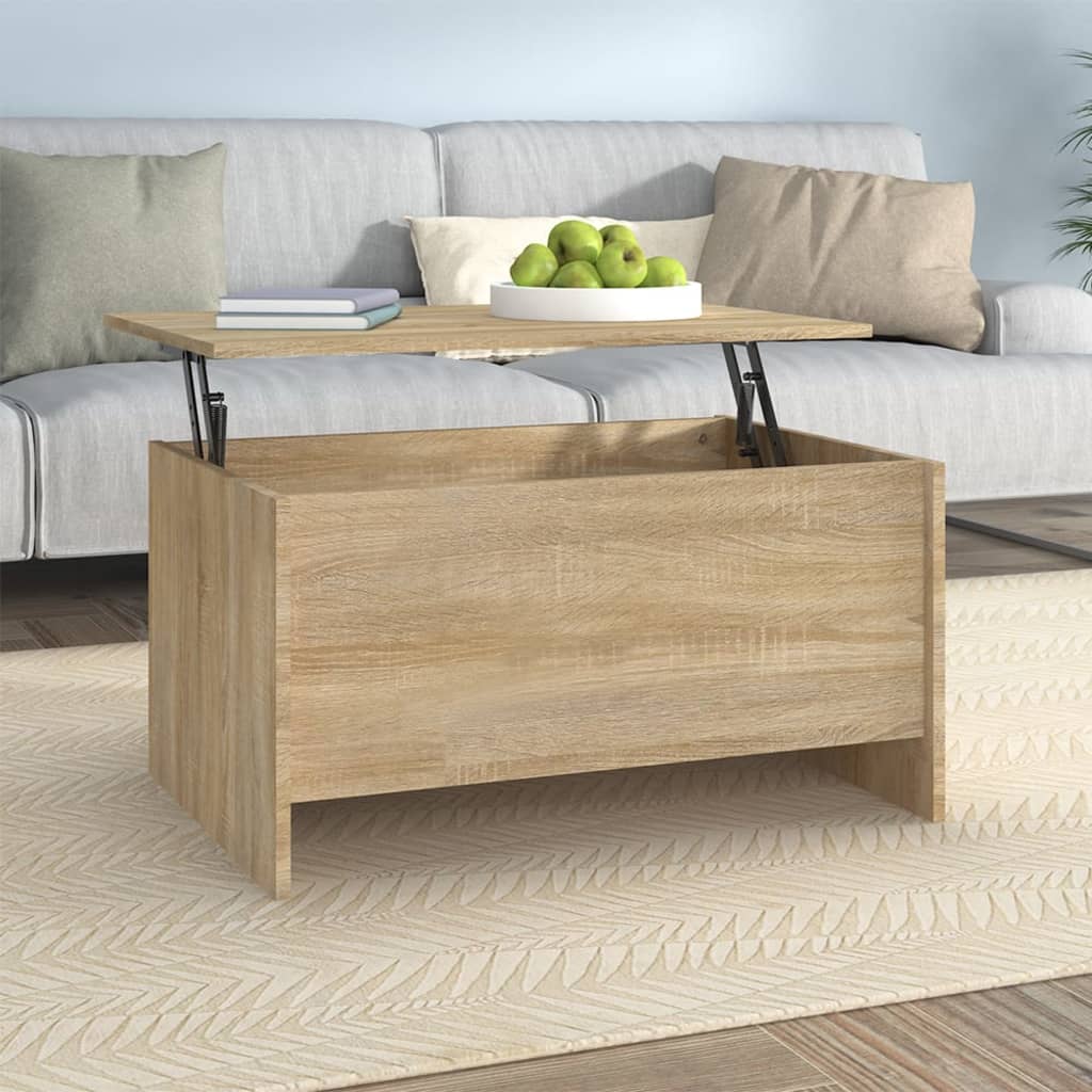 Coffee Table Sonoma Oak 80x55.5x41.5 cm Engineered Wood - Design Hut