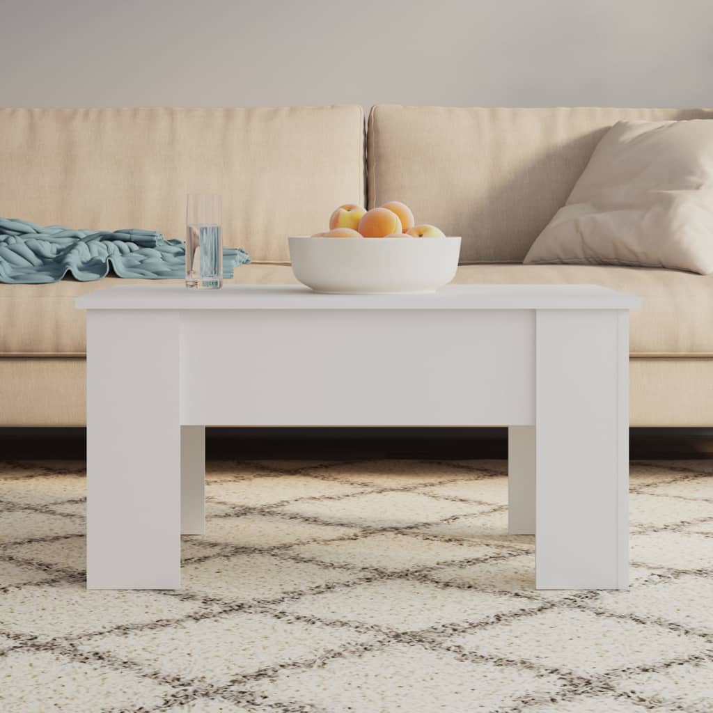 Coffee Table White 79x49x41 cm Engineered Wood - Unbeatable Bargains