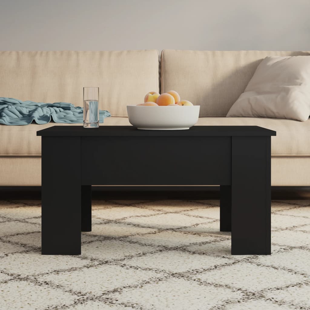 Coffee Table Black 79x49x41 cm Engineered Wood - Brittle & Co
