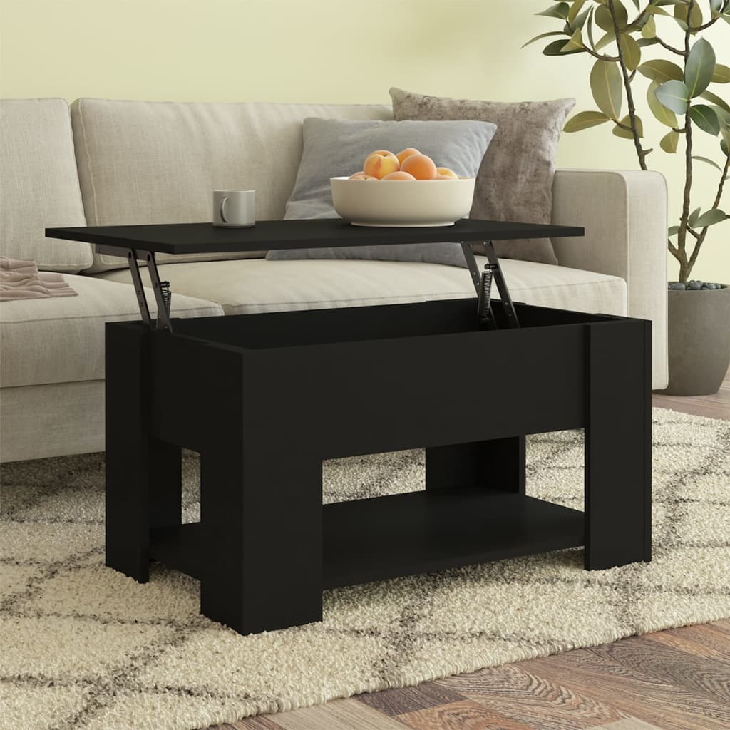 Coffee Table Black 79x49x41 cm Engineered Wood - Discount Dealers
