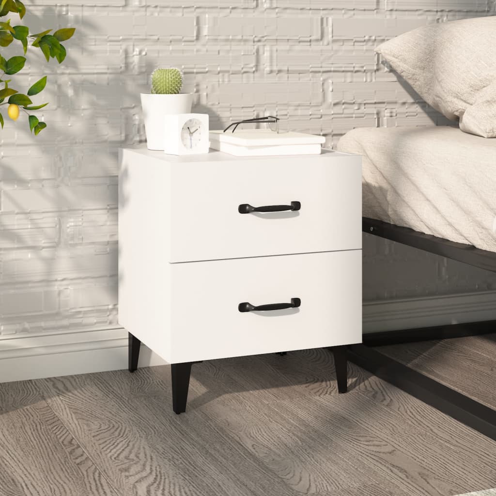 Bedside Table - ROCKFORD Austin Nightstand White 40cm - Design Hut