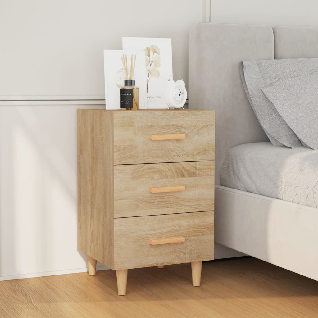 Bedside Table - LOWELL Iris Nightstand Sonoma Oak 40cm - Unbeatable Bargains