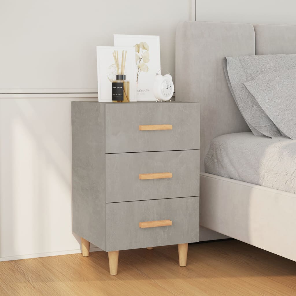 Bedside Table - LOWELL Theo Nightstand Concrete Grey 40cm - Tyrell & Tyrell